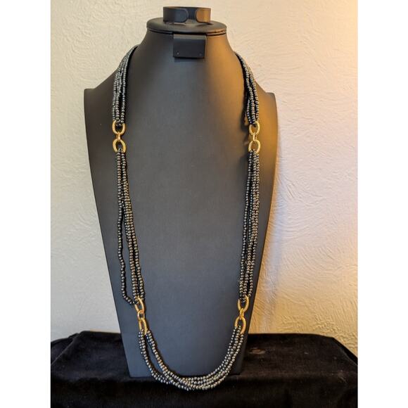 Louis Feraud Paris Doubled Over Two Strand Caviar Bead 1983 Vintage Necklace - Picture 1 of 6